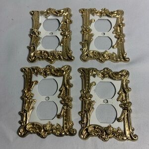 Ornate Baroque Style Gold Outlet Covers - Set of 4